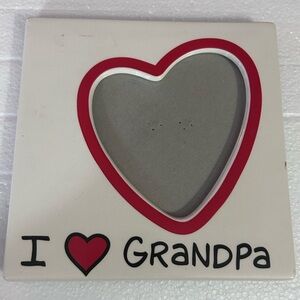6 x6 Heart-Shaped 'I Love Grandpa' Ceramic Photo Frame
